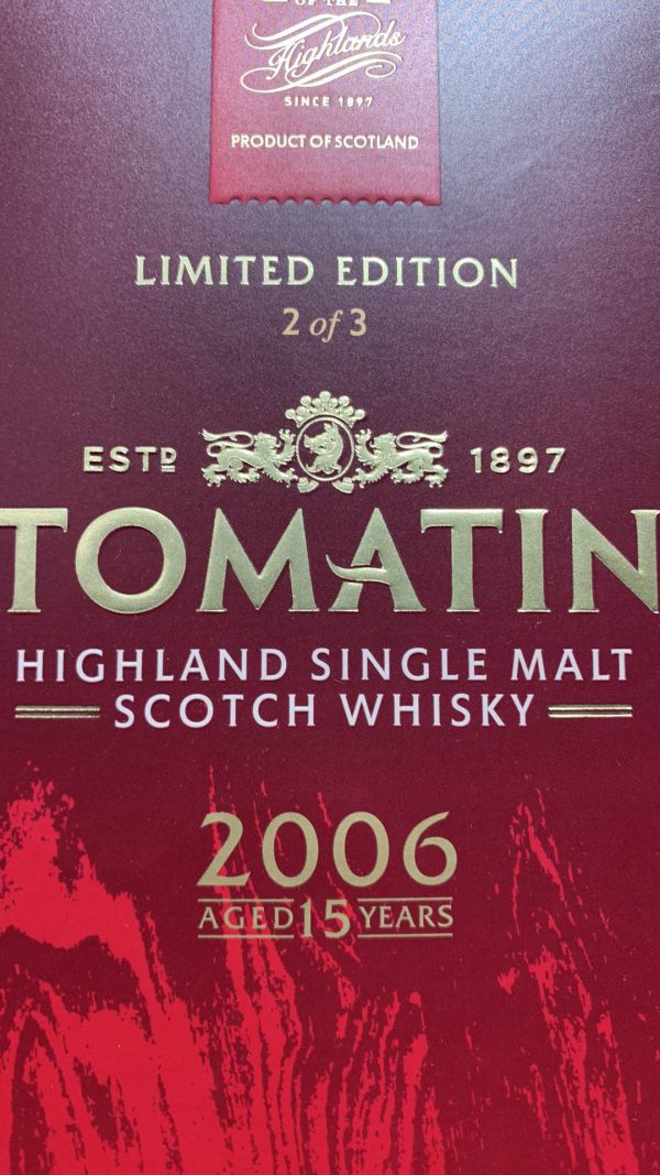 Tomatin 2006 2022 15 years 46% moscatel