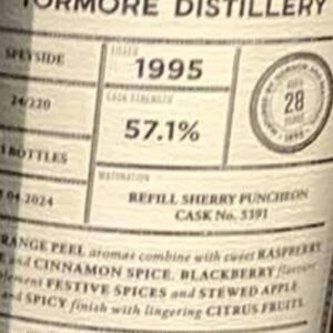 Tormore 1995 2024 GM 28 years 57,1% only 493 bottles