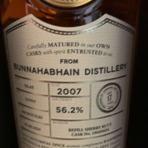 Bunnahabhain 2007 2024 GM 17 years 56,2% only 668 bottles