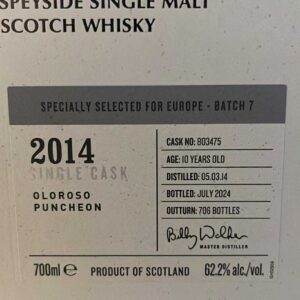 Glenallachie 2014 2024 10 years 62,2% only 706 bottles