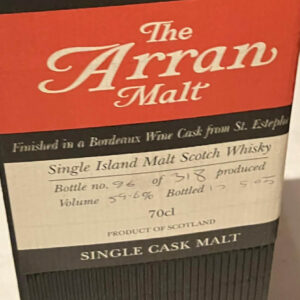 Arran bordeaux wine cask 2005 59,6% only 318 bottles private bottle
