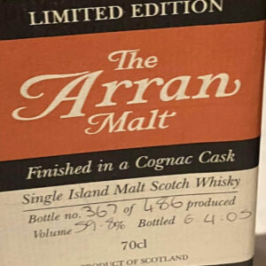 Arran cognac 2005 59,8% only 486 bottles private bottle