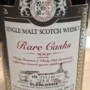 Glenlossie 1996 2026 MoS 30 years FPC Whiskydreamers & whisky club Luxemburg & Supporting research against childhood dementia 52% only 236 bottles